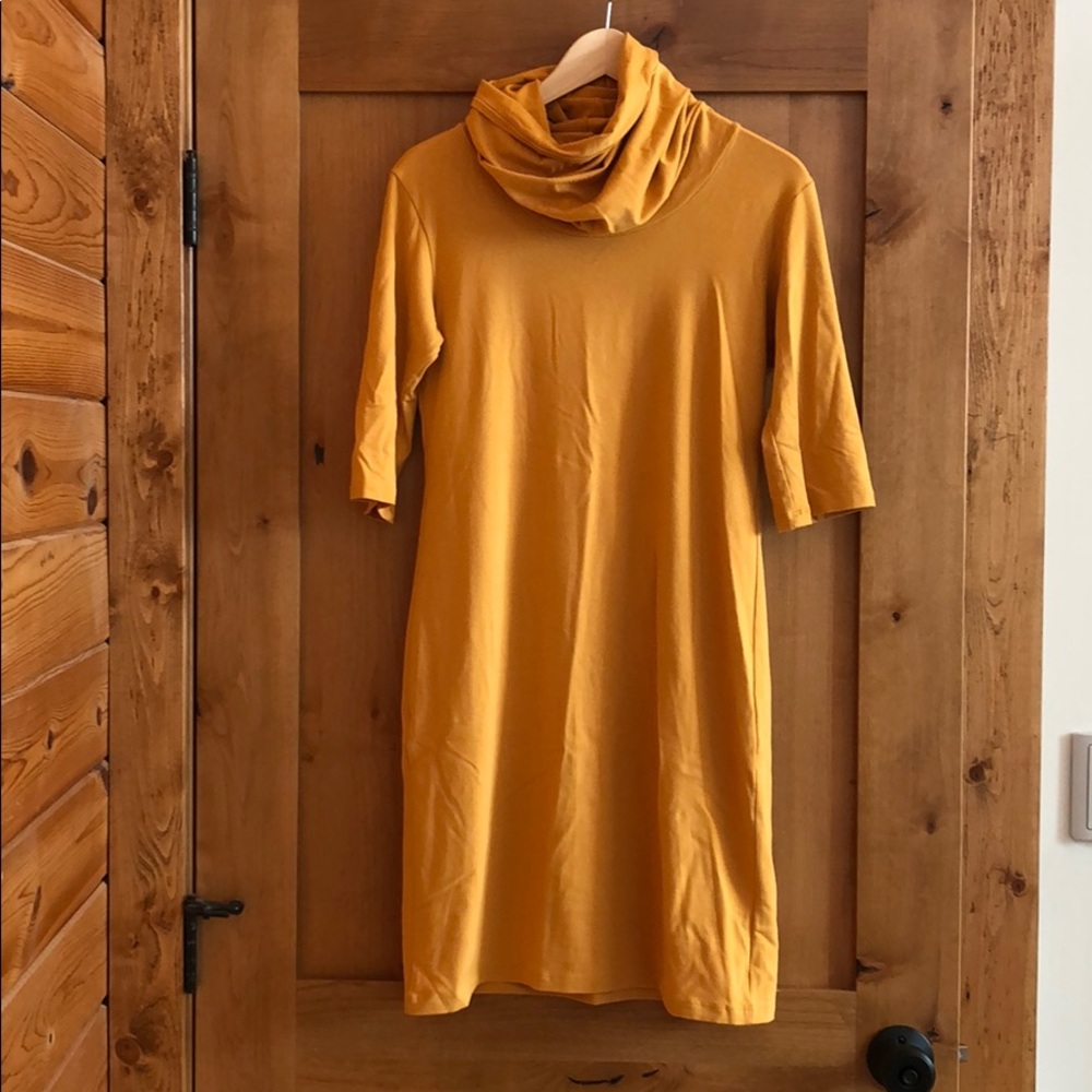 FIG fitted cowel neck dress